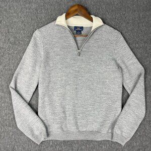 Brooks Brothers 346 Gray Pullover Sweater Size Large 100% Merino Wool